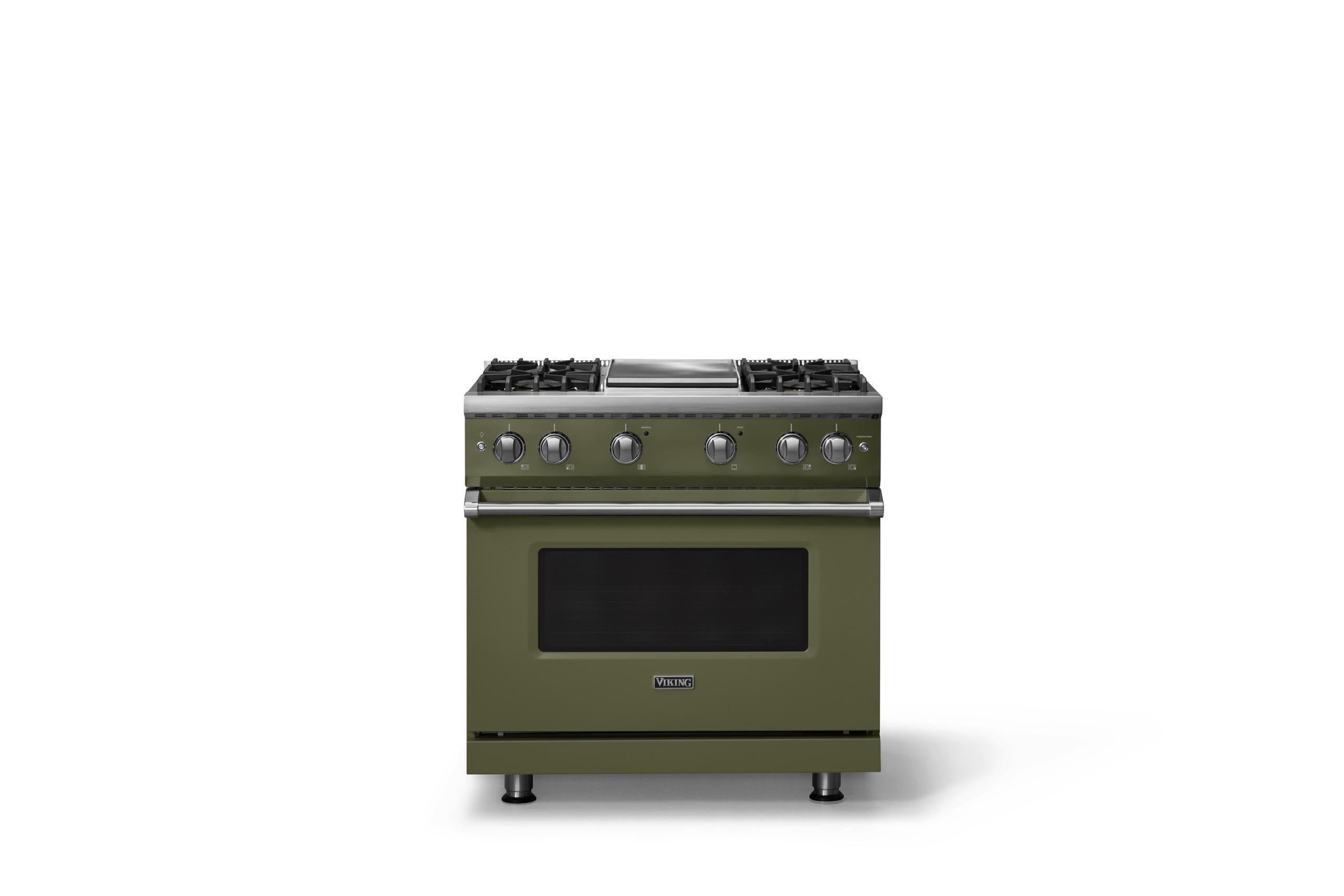 36"W. Sealed Burner Gas Range (Burner: 4g, Finish: Martini, Trim: Polished Chrome, Fuel: Propane)