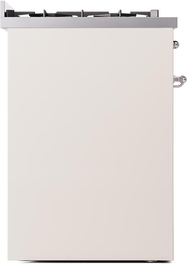 Nostalgie II 30 Inch Dual Fuel Natural Gas Freestanding Range in Antique White with Chrome Trim