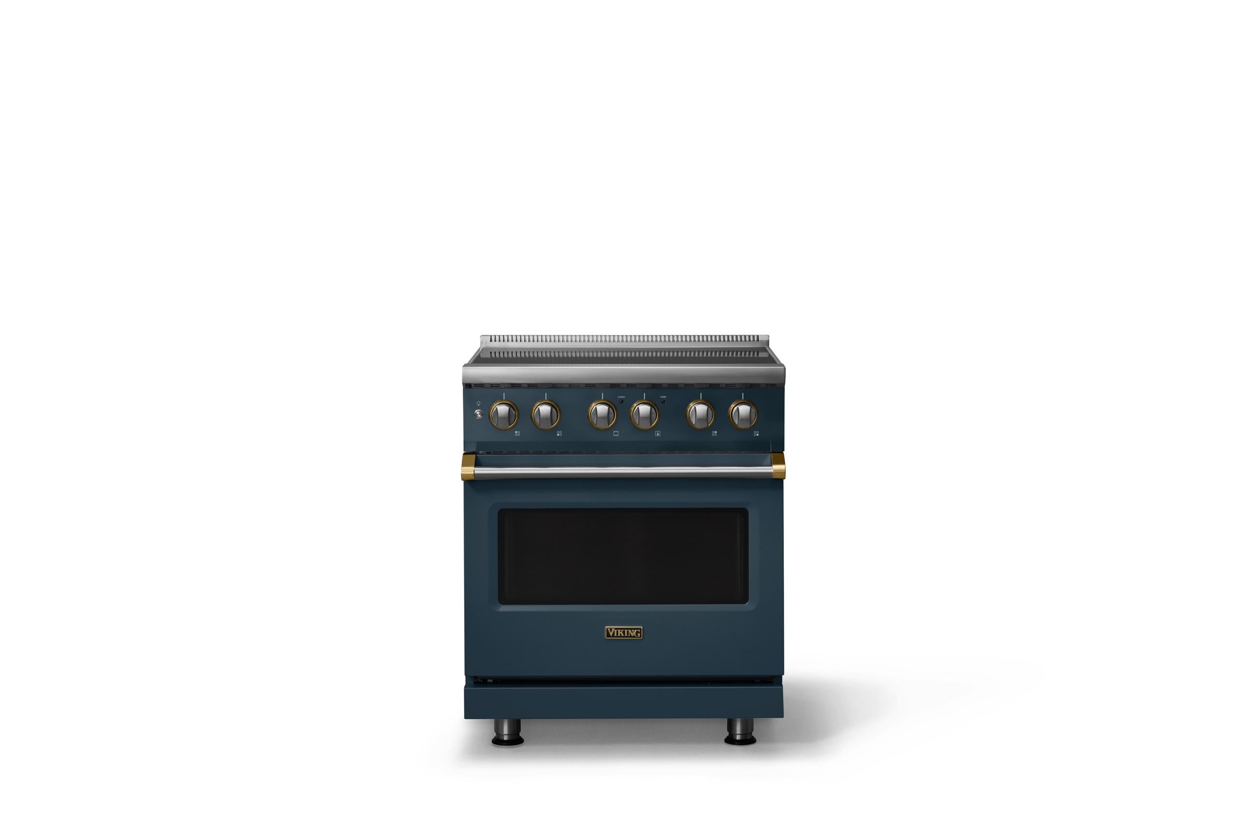 30"W. Induction Range (Finish: Squall, Trim: Brushed Brass)