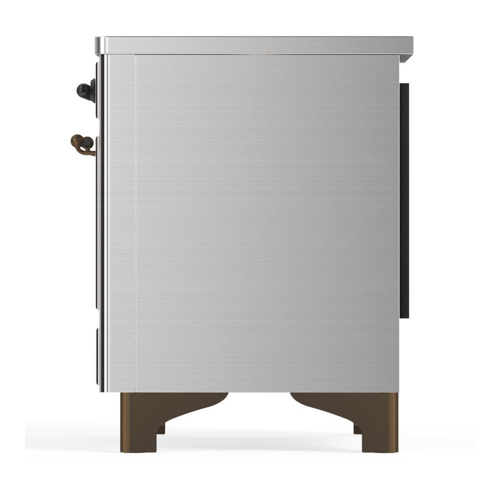 ILVE UMDIB40NR3SSB Majestic III 40 inch Induction Range with 6 Elements, 3.82 cu. ft. Total Oven Capacity (Triple Glass Door, Stainless Steel, Burnished)