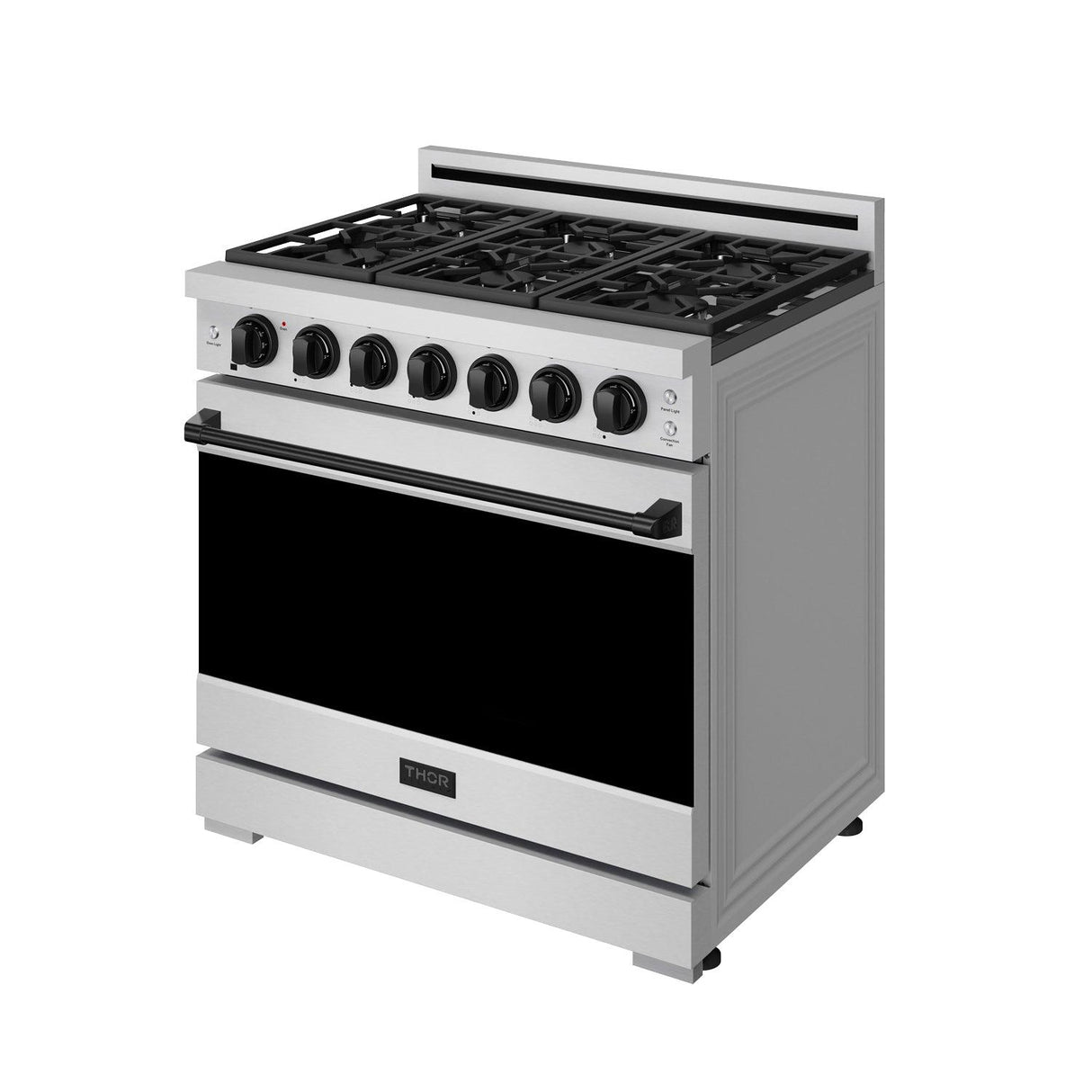 36 Inch Professional Liquid Propane Range With Precision Knob In Stainless Steel and Black Gordon Ramsay Series