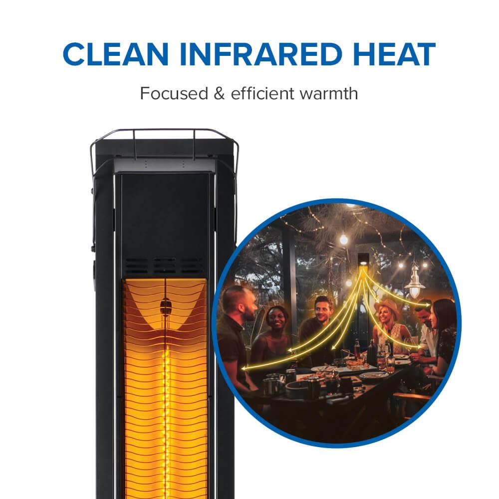 Phantom Freestand Outdoor Electric Infrared Heater , Electric, Matte/Matt Black