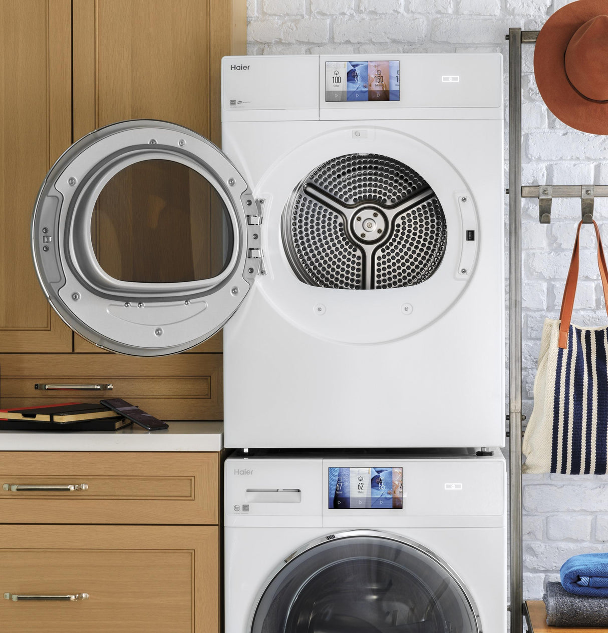 Haier ENERGY STAR® 4.3 cu.ft. Capacity Smart 24" Frontload Electric Dryer with Stainless Steel Basket
