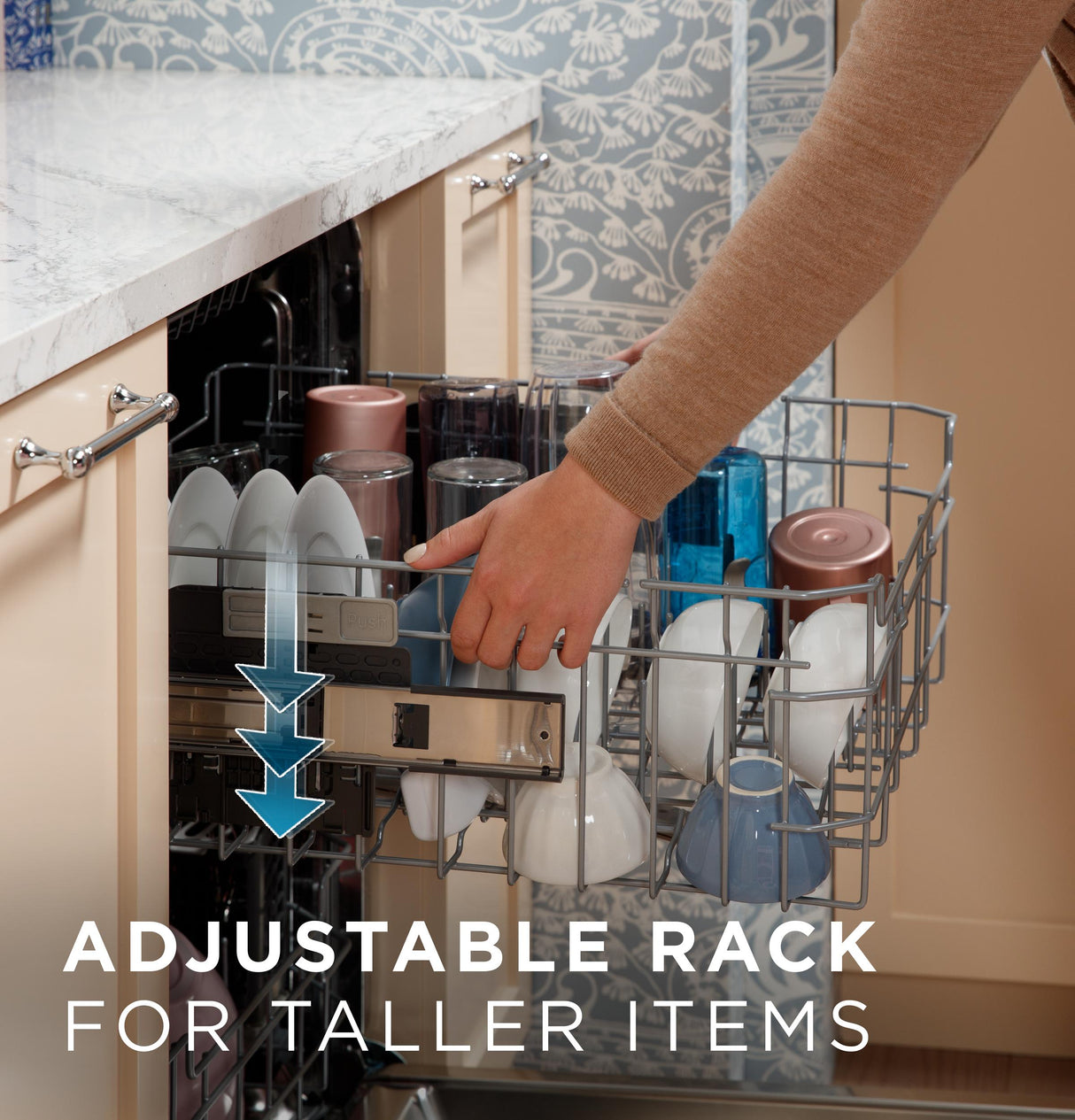 GE® ENERGY STAR® Fingerprint Resistant Top Control with Stainless Steel Interior Dishwasher with Sanitize Cycle