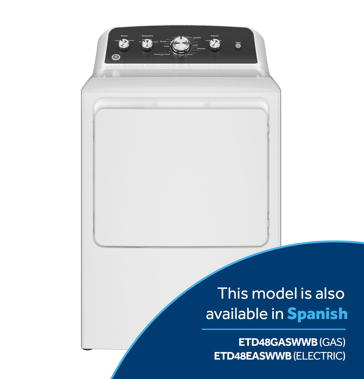 GE® 7.2 cu. ft. Capacity Electric Dryer with Up To 120 ft. Venting and Extended Tumble