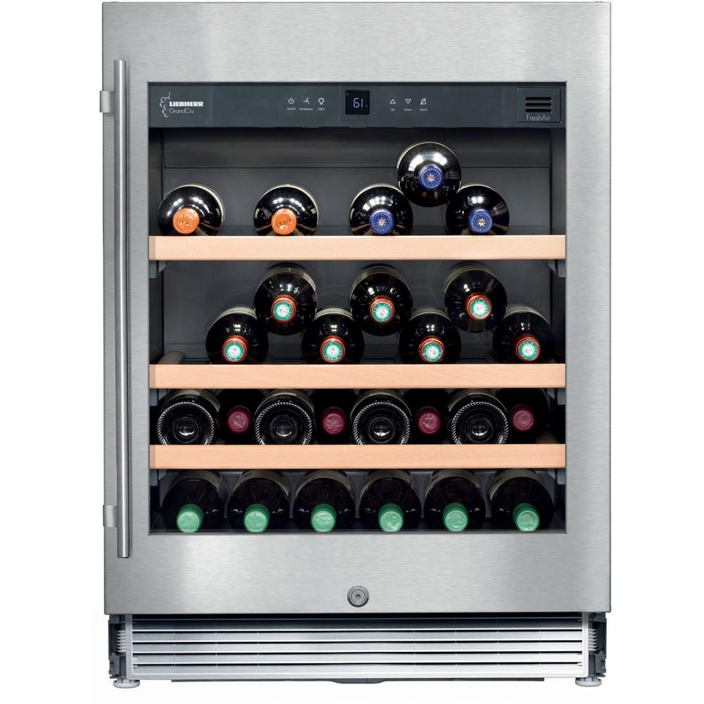 Undercounter Wine Cabinet, 24", Lock, 1 Zone, Reversible Door
