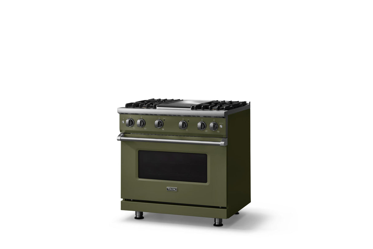 36"W. Sealed Burner Gas Range (Burner: 4g, Finish: Martini, Trim: Polished Chrome, Fuel: Natural Gas)
