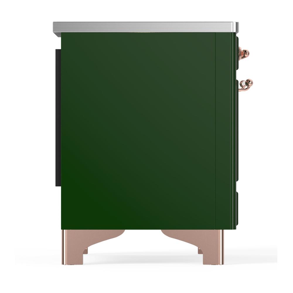ILVE UMDIB40NR3EGP Majestic III 40 inch Induction Range with 6 Elements, 3.82 cu. ft. Total Oven Capacity (Triple Glass Door, Emerald Green, Copper)