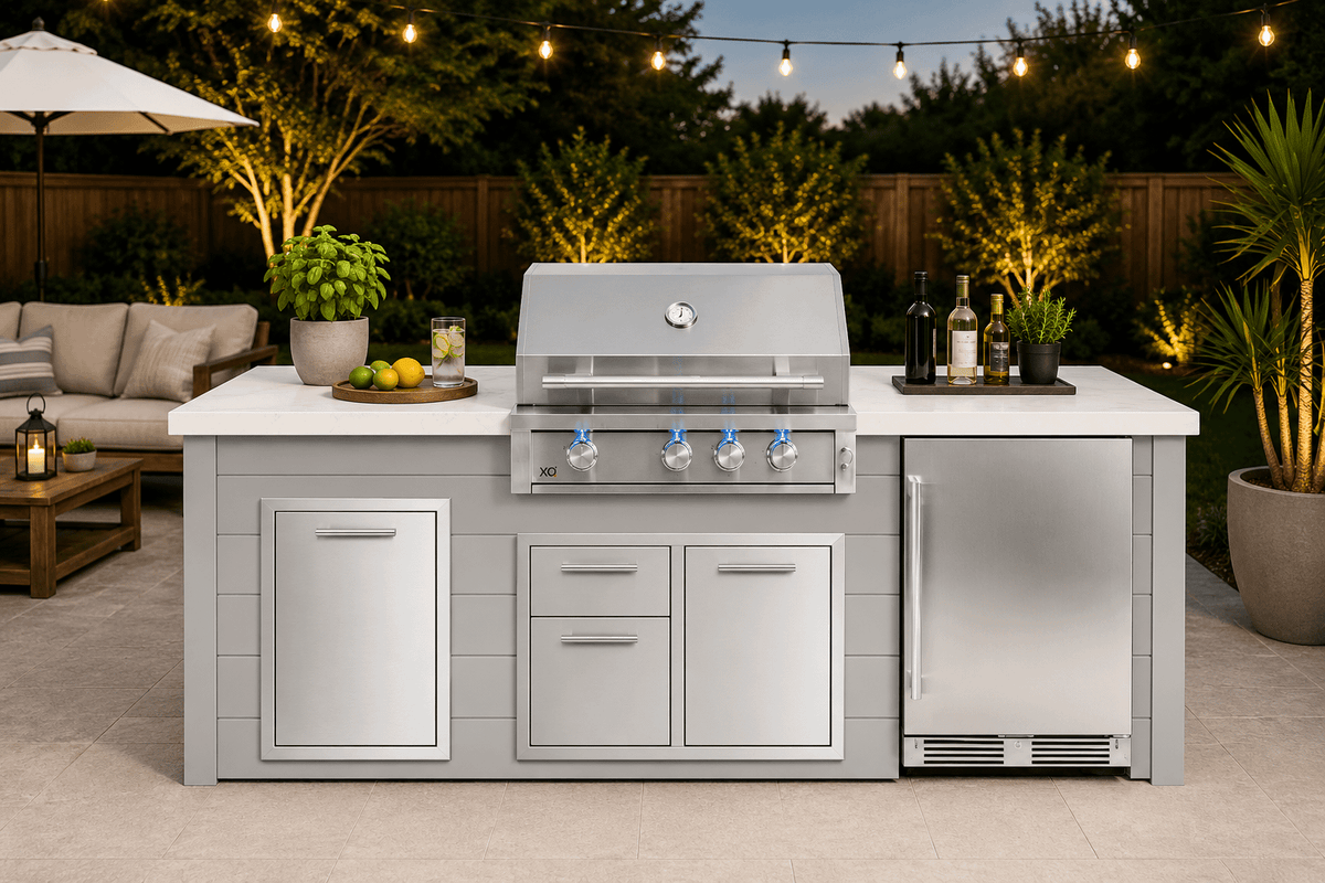 32in XLT Grill Grey Outdoor Kitchen Island