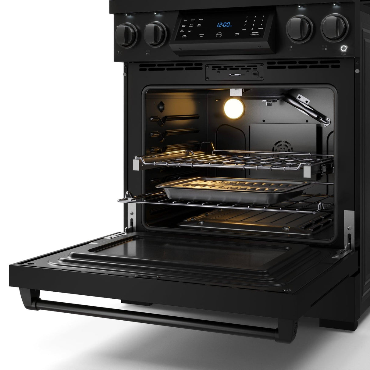 30 Inch Professional Gas Range With Precision Knob Control In Black