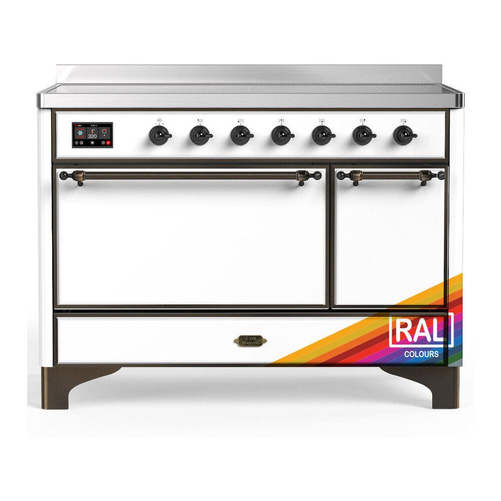 ILVE UMIB48QNR3RAB Majestic III 48 inch Induction Range with 6 Elements, 5.02 cu. ft. Total Oven Capacity (Solid Door, RAL, Burnished)