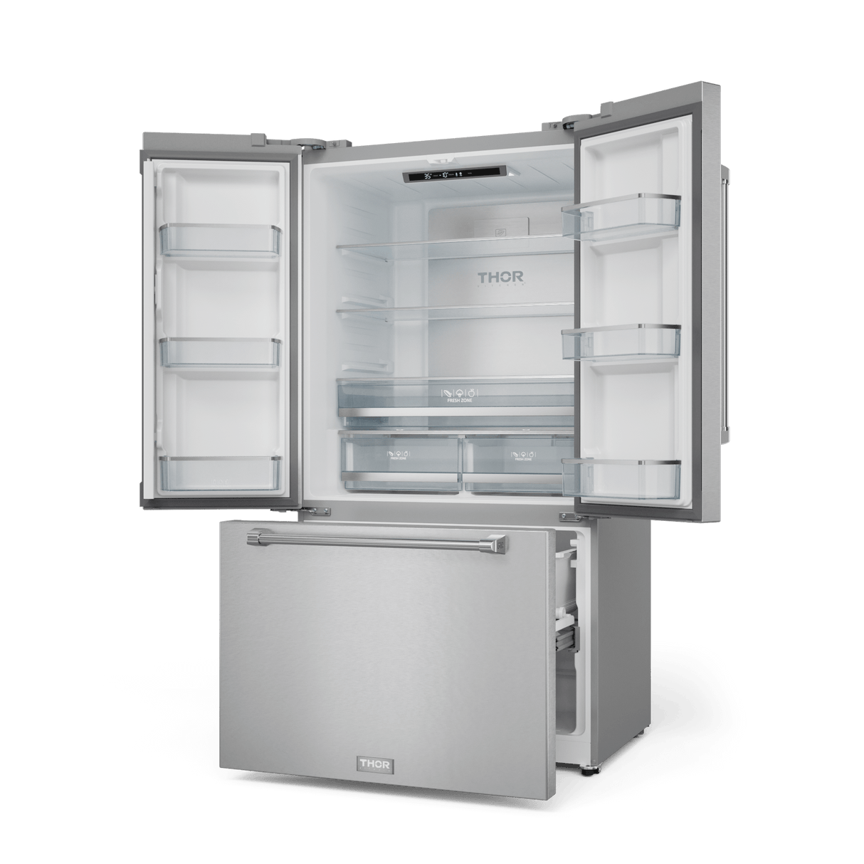 36 Inch 20.3 Cu Ft French Door Counter Depth Refrigerator With Ice Maker In Stainless Steel Gordon Ramsay Series
