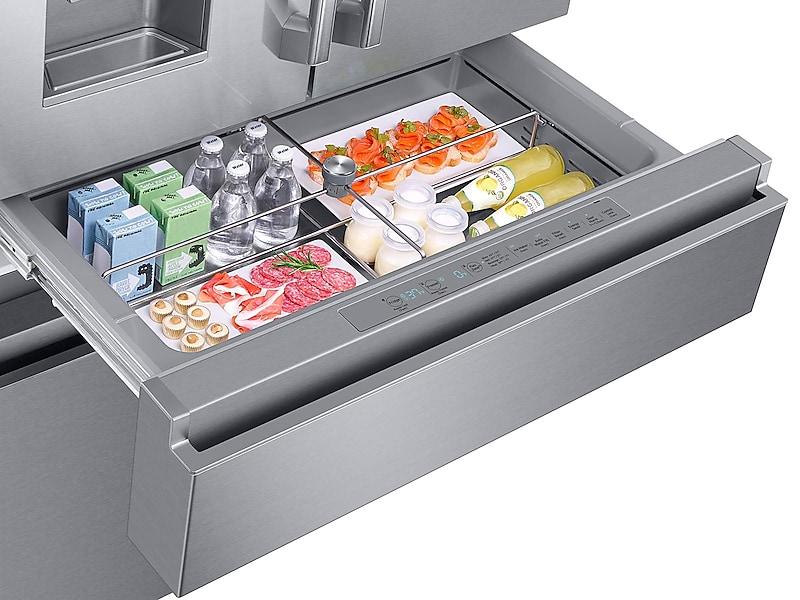 23 cu. ft. Counter Depth 4-Door French Door Refrigerator with Polygon Handles in Stainless Steel