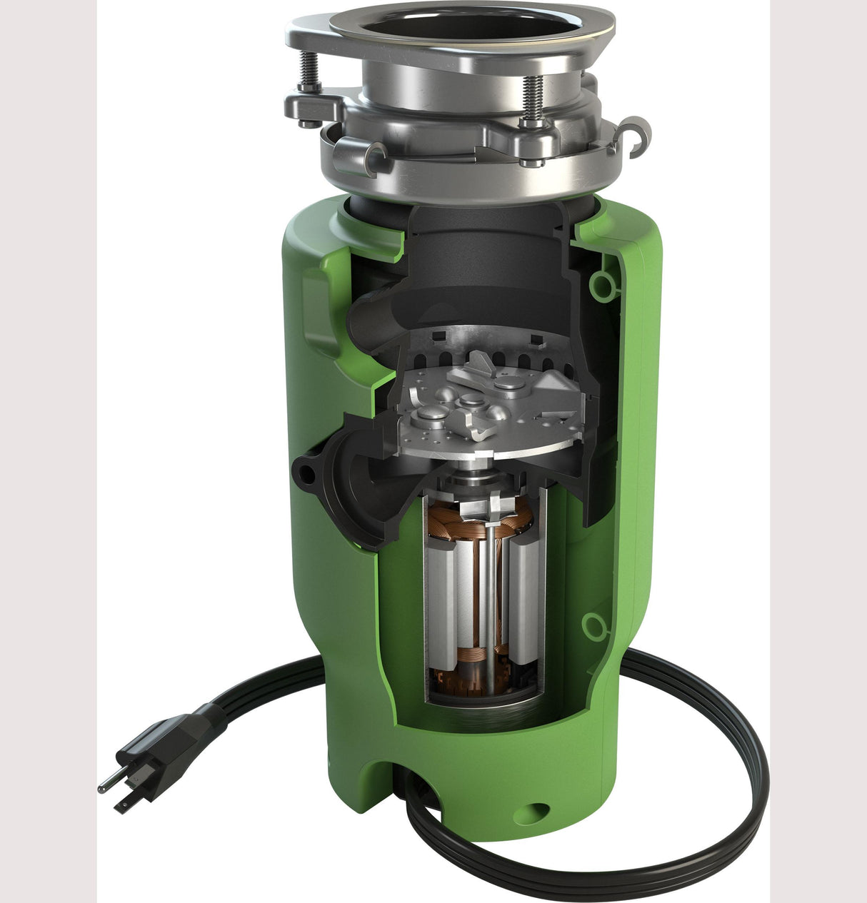 GE DISPOSALL® 1/2 HP Disposall Green Continuous Feed Garbage Disposer Corded