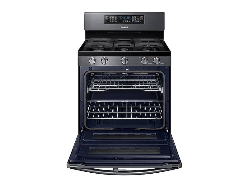 5.8 cu ft. Smart Freestanding Gas Range with Flex Duo™ & Dual Door in Black Stainless Steel