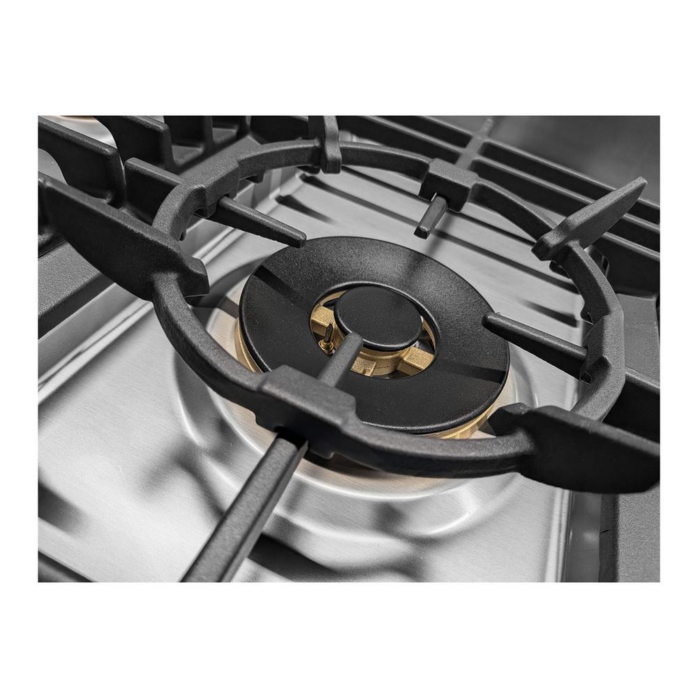 Verona VUFSGG486DSS 48 inch Ultima Collection Gas Range with 6 Brass Burners, 5.2 cu. ft. Oven Total Capacity, LP Conversion Kit, Analog Temperature Indicator