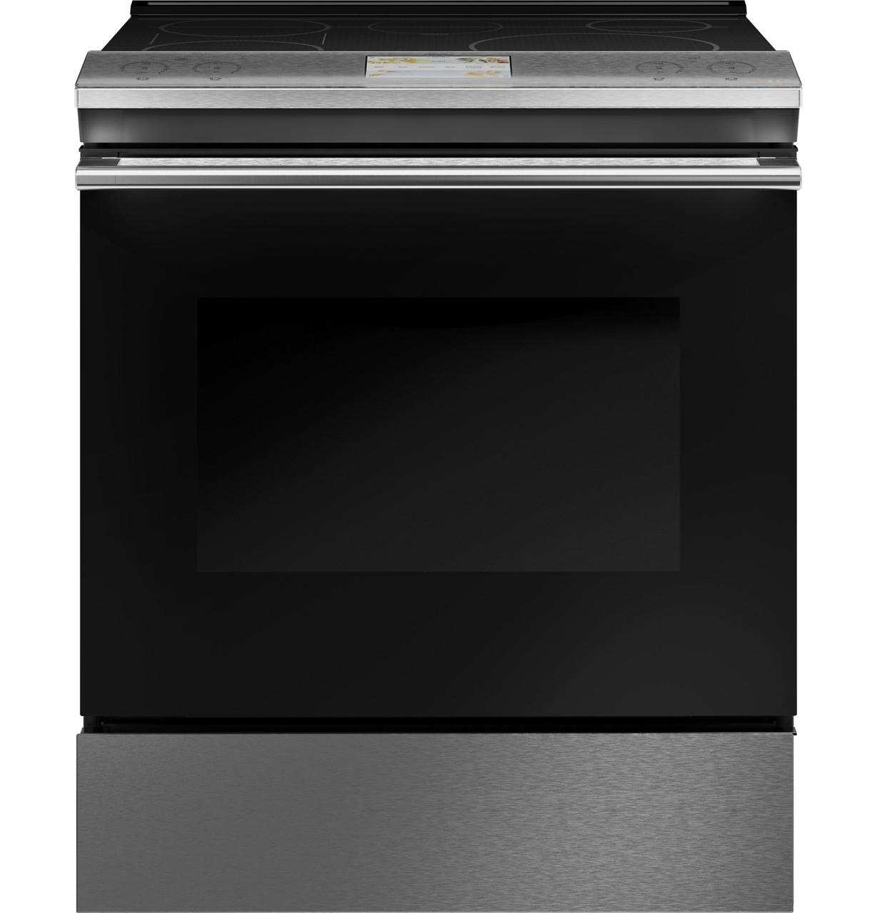 Café™ 30" Smart Slide-In, Front-Control, Induction and Convection Range in Platinum Glass