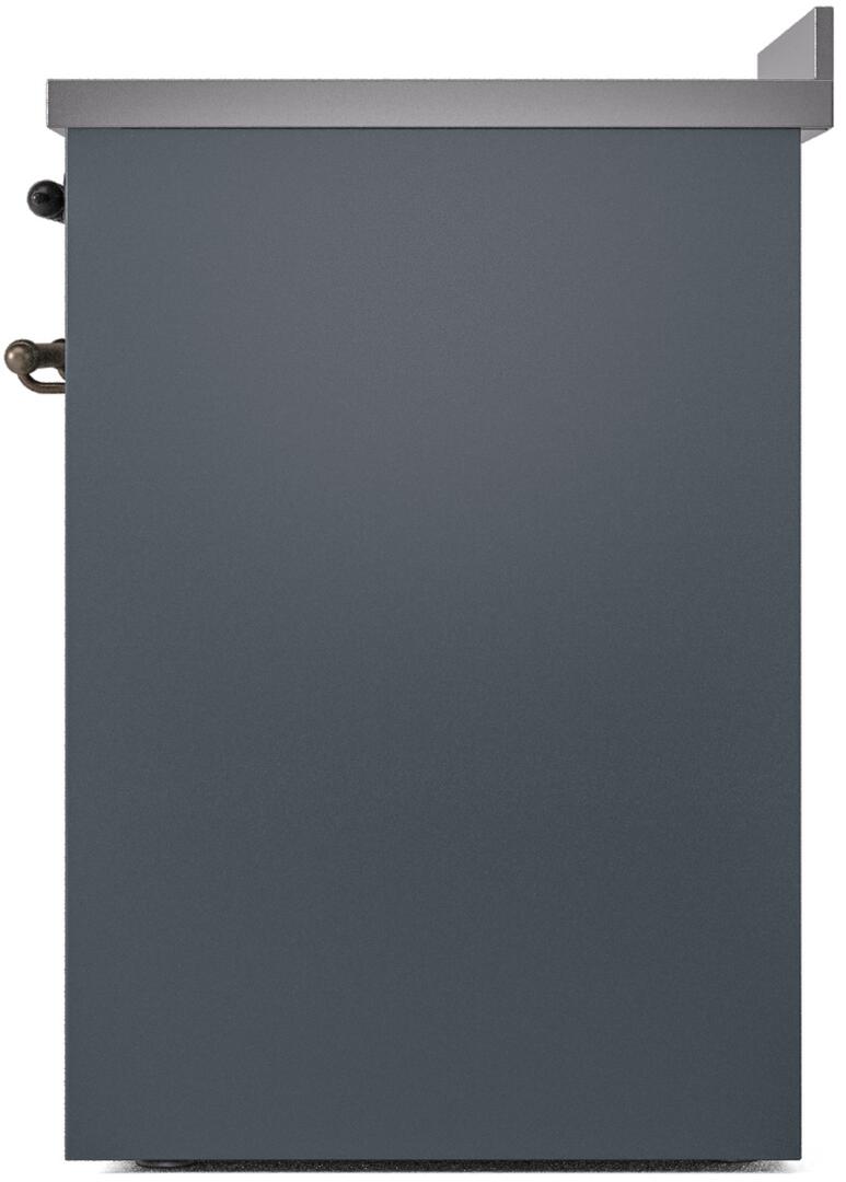 Nostalgie II 30 Inch Electric Freestanding Range in Blue Grey with Bronze Trim
