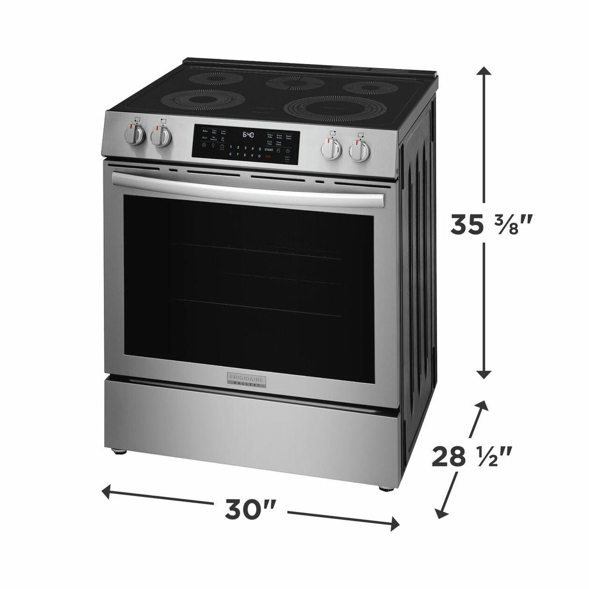 30" Front Control Electric Range with Total Convection