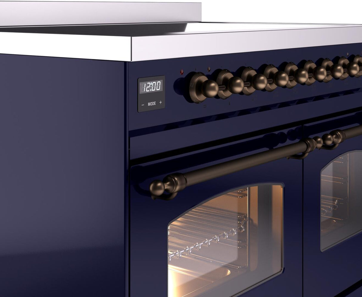 Nostalgie II 40 Inch Electric Freestanding Range in Blue with Bronze Trim