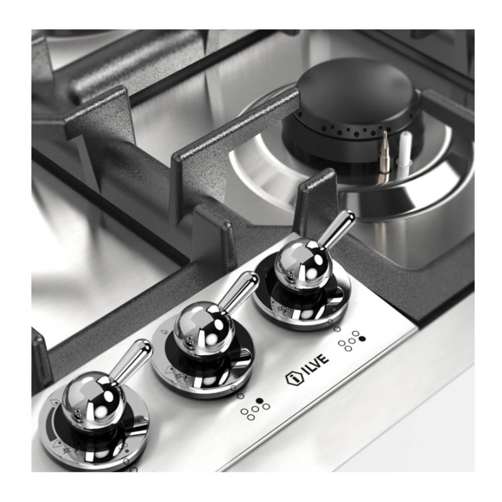 ILVE UHCPT75NSSC Nostalgie II 30 inch Built-In Gas Cooktop with 5 Burners, in Stainless Steel (Natural Gas, Chrome)