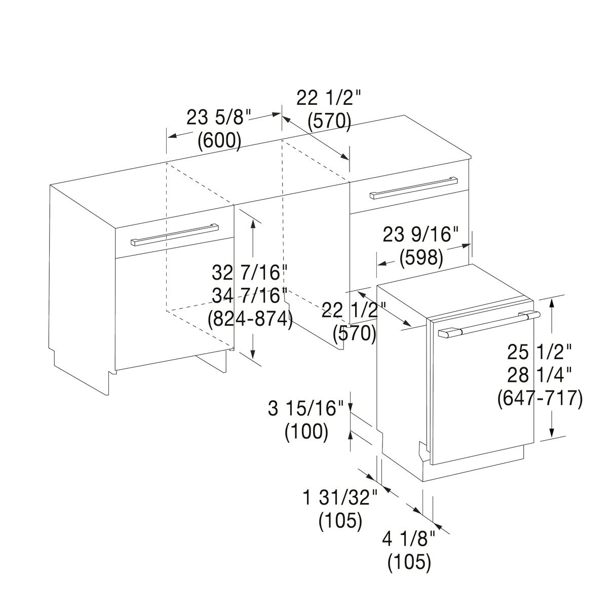 24" OVERLAY BUILT-IN DISHWASHER