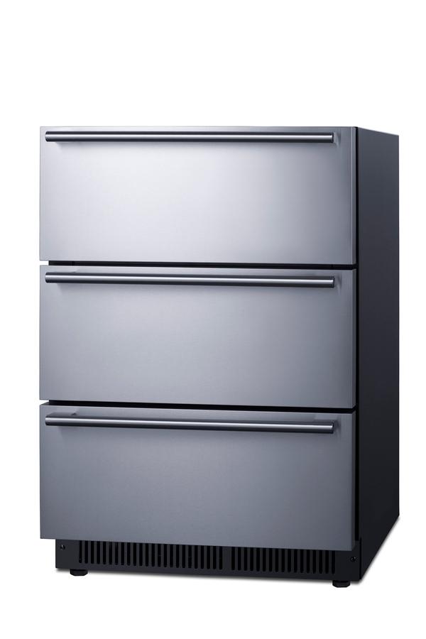 24" Wide Built-in 3-drawer Outdoor All-refrigerator