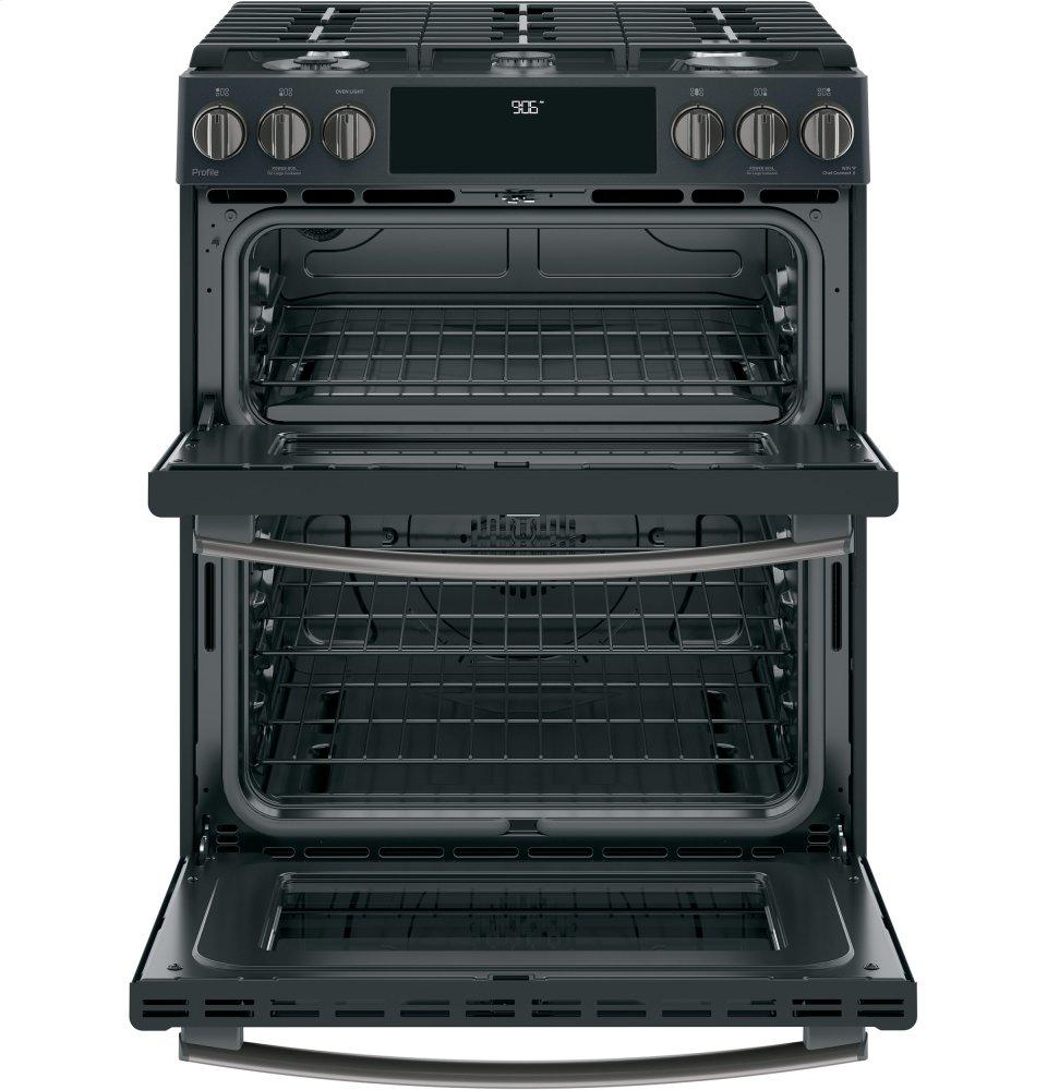 GE Profile™ 30" Smart Slide-In Front-Control Gas Double Oven Convection Range