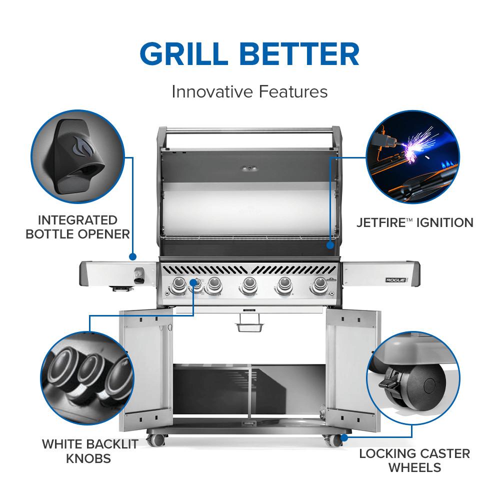 Rogue PRO 625 SIB with Infrared Side Burner , Propane, Stainless Steel