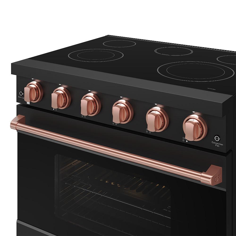 36 Inch Professional Electric Range In Black/rose Gold Gordon Ramsay Series