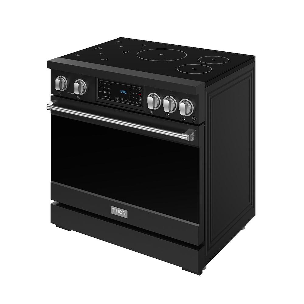 36 Inch Professional Induction Range With Tilt Panel Touch Control In Black and Stainless Steel Gordon Ramsay Series