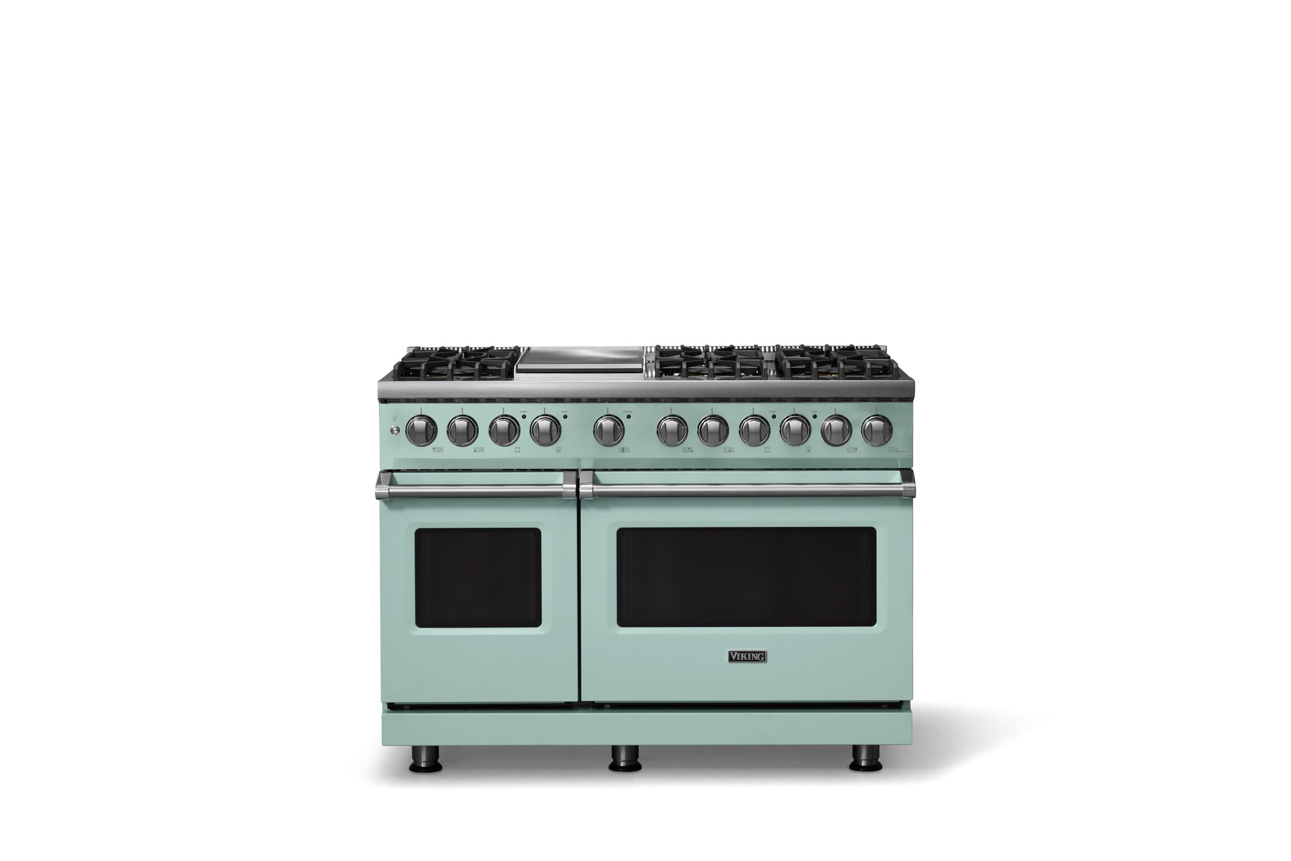 48"W. Dual Fuel Range (Burner: 6g, Finish: Splash, Trim: Polished Chrome, Fuel: Natural Gas)