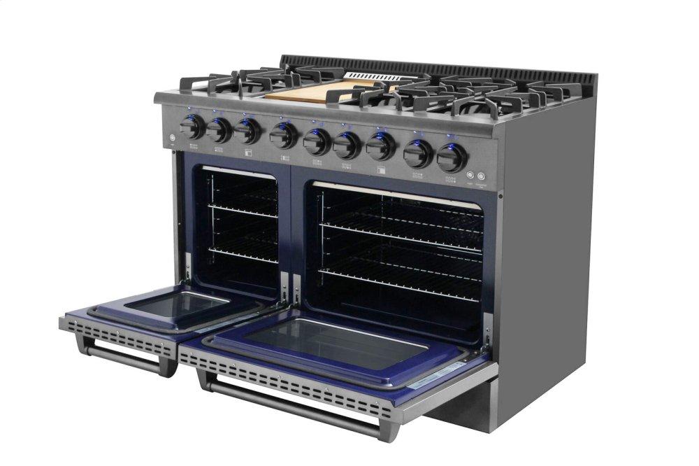 48 Inch Professional Gas Range In Black Stainless Steel