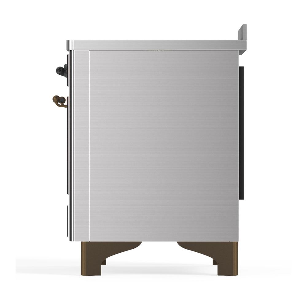 ILVE UMIB48NR3SSB Majestic III 48 inch Induction Range with 6 Elements, 5.02 cu. ft. Total Oven Capacity (Triple Glass Door, Stainless Steel, Burnished)