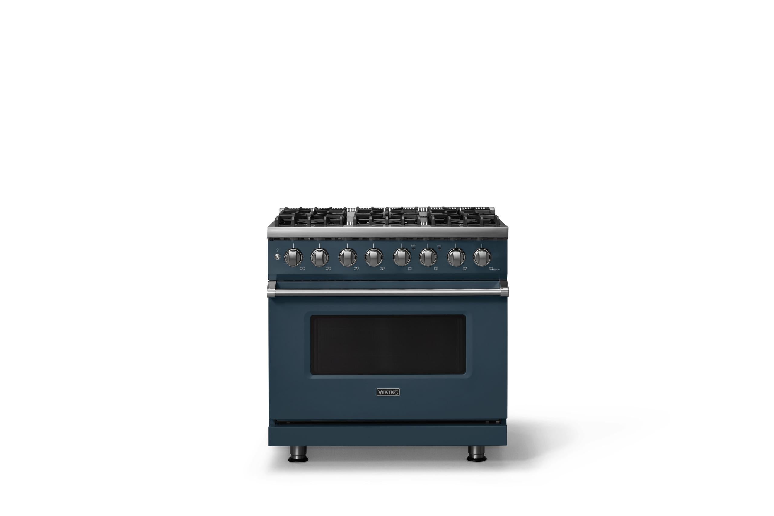 36"W. Dual Fuel Range (Burner: 6b, Finish: Squall, Trim: Polished Chrome, Fuel: Propane)