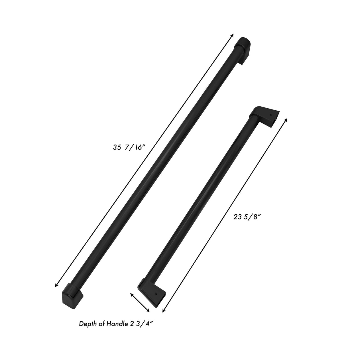 ZLINE Autograph Edition 30 in. Built-in Refrigerator Handles (Set of 2) in Matte Black (RBIVHZ-MB-30)
