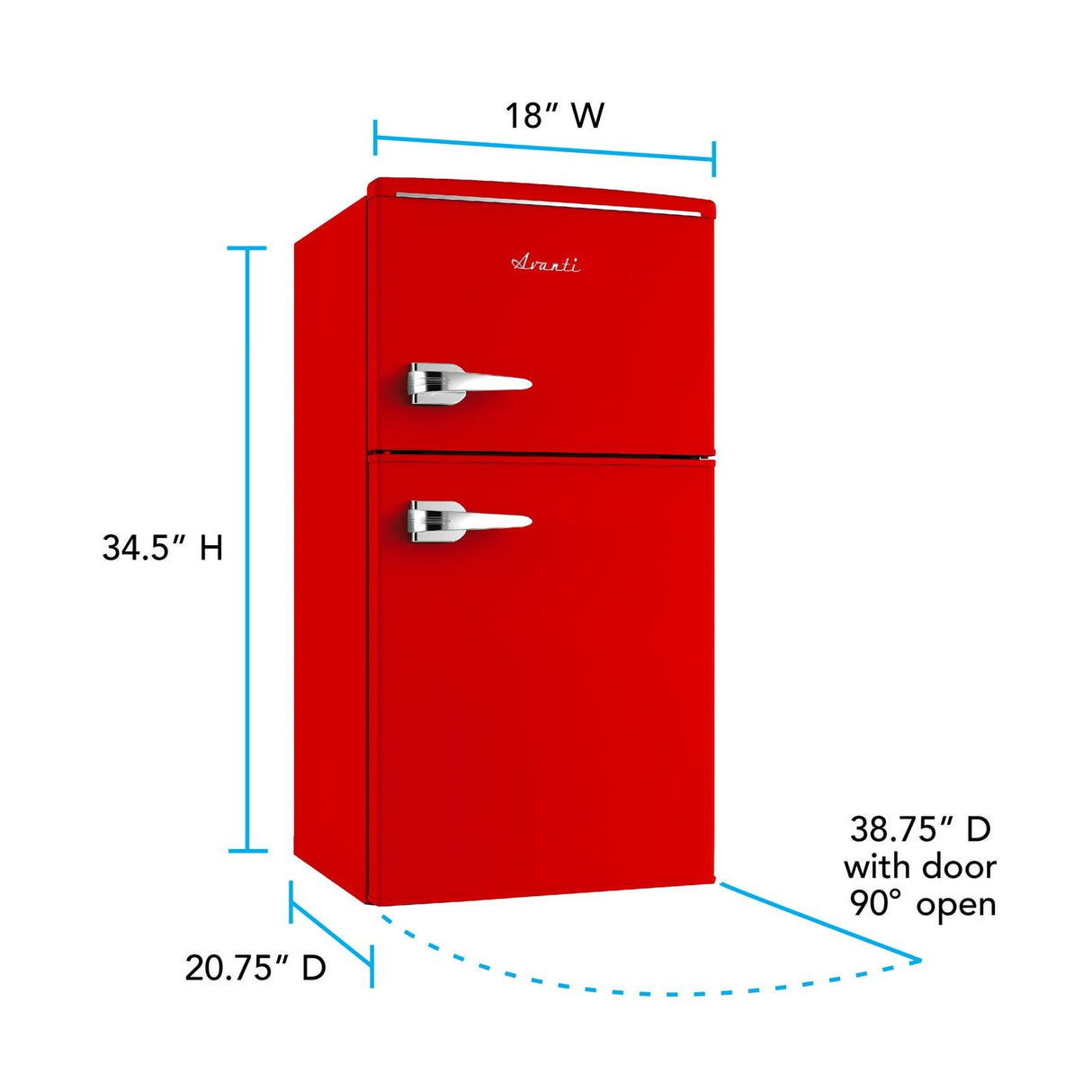 Avanti 3.1 Cu. Ft. Retro Compact Refrigerator - Robin's Egg Blue