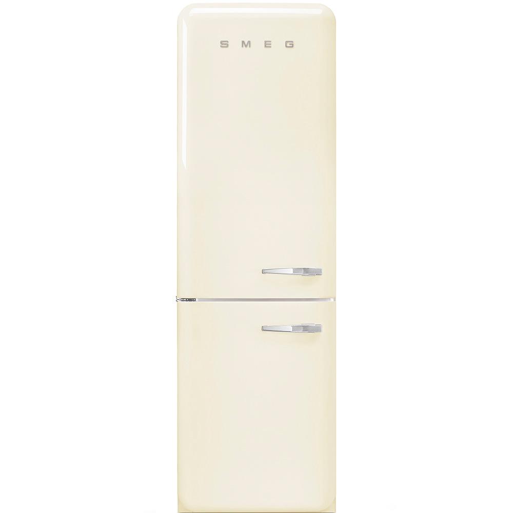 Approx 24" 50'S Style refrigerator with automatic freezer, Cream, Left hand hinge