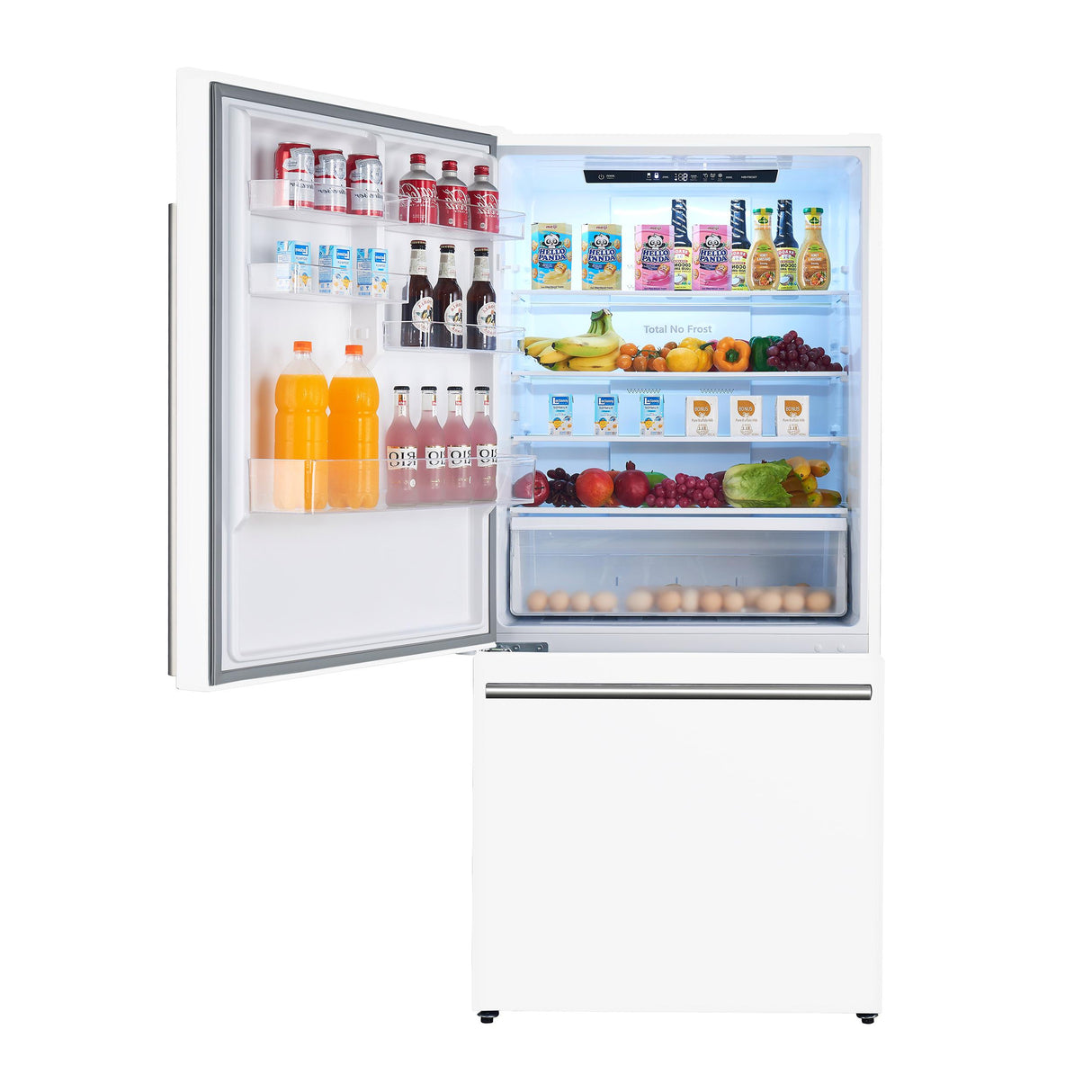 Forno Milano Espresso 31-Inch White Bottom Freezer Refrigerator, 17.2 Cu. Ft., Energy-Efficient, No Frost, Built-In Ice Maker