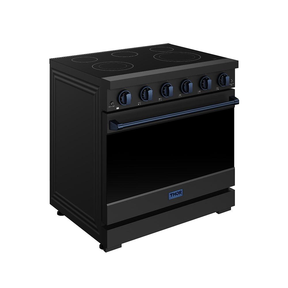 36 Inch Professional Electric Range In Black/blue Gordon Ramsay Series