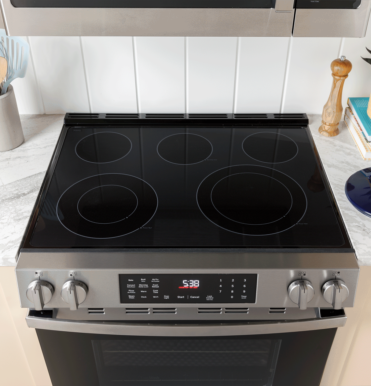 GE® ENERGY STAR® 30" Slide-In Electric Convection Range with No Preheat Air Fry and EasyWash™ Oven Tray