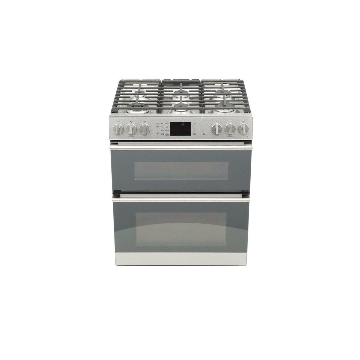 Café™ 30" Smart Slide-In, Front-Control, Gas Double-Oven Range with Convection in Platinum Glass