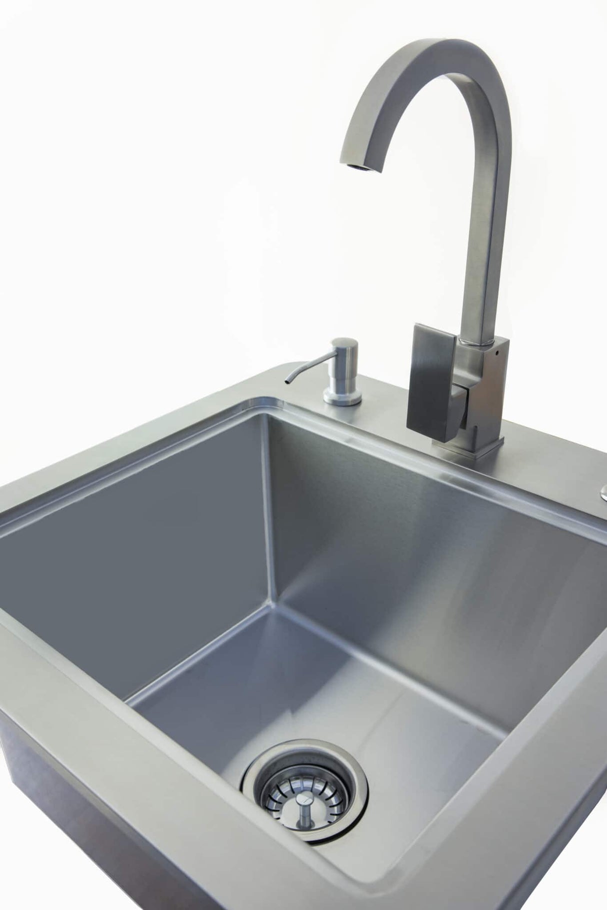 21" Sink with Faucet, Drain, Soap Dispenser