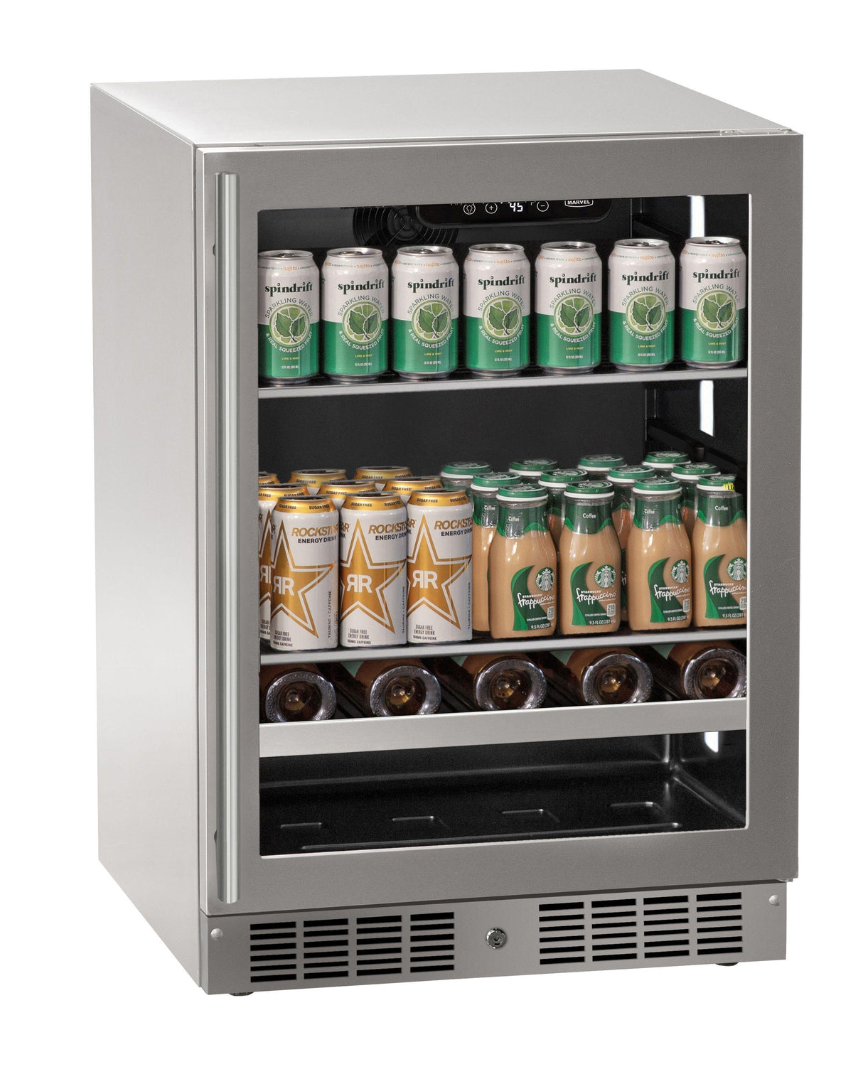 24 inch Beverage Center with Door Style - Stainless Steel Frame Glass