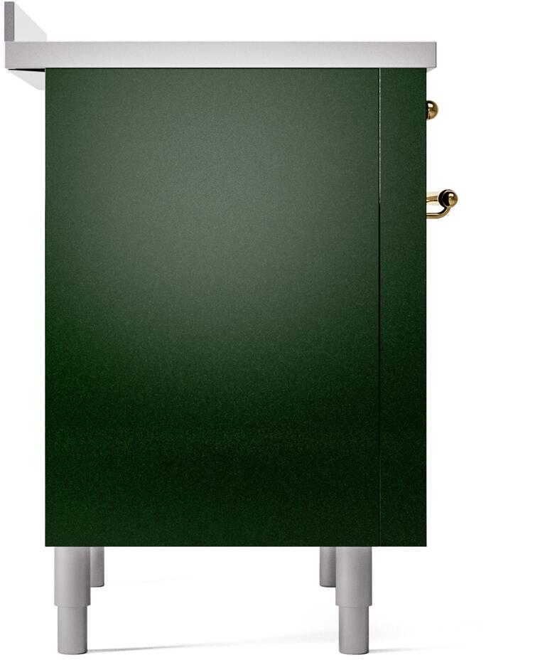Nostalgie II 36 Inch Electric Freestanding Range in Emerald Green with Brass Trim