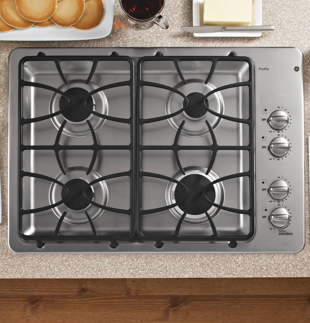 GE® 30" Built-In Gas Cooktop
