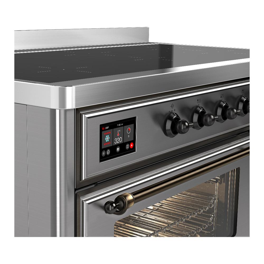 ILVE UMIB48NR3SSB Majestic III 48 inch Induction Range with 6 Elements, 5.02 cu. ft. Total Oven Capacity (Triple Glass Door, Stainless Steel, Burnished)