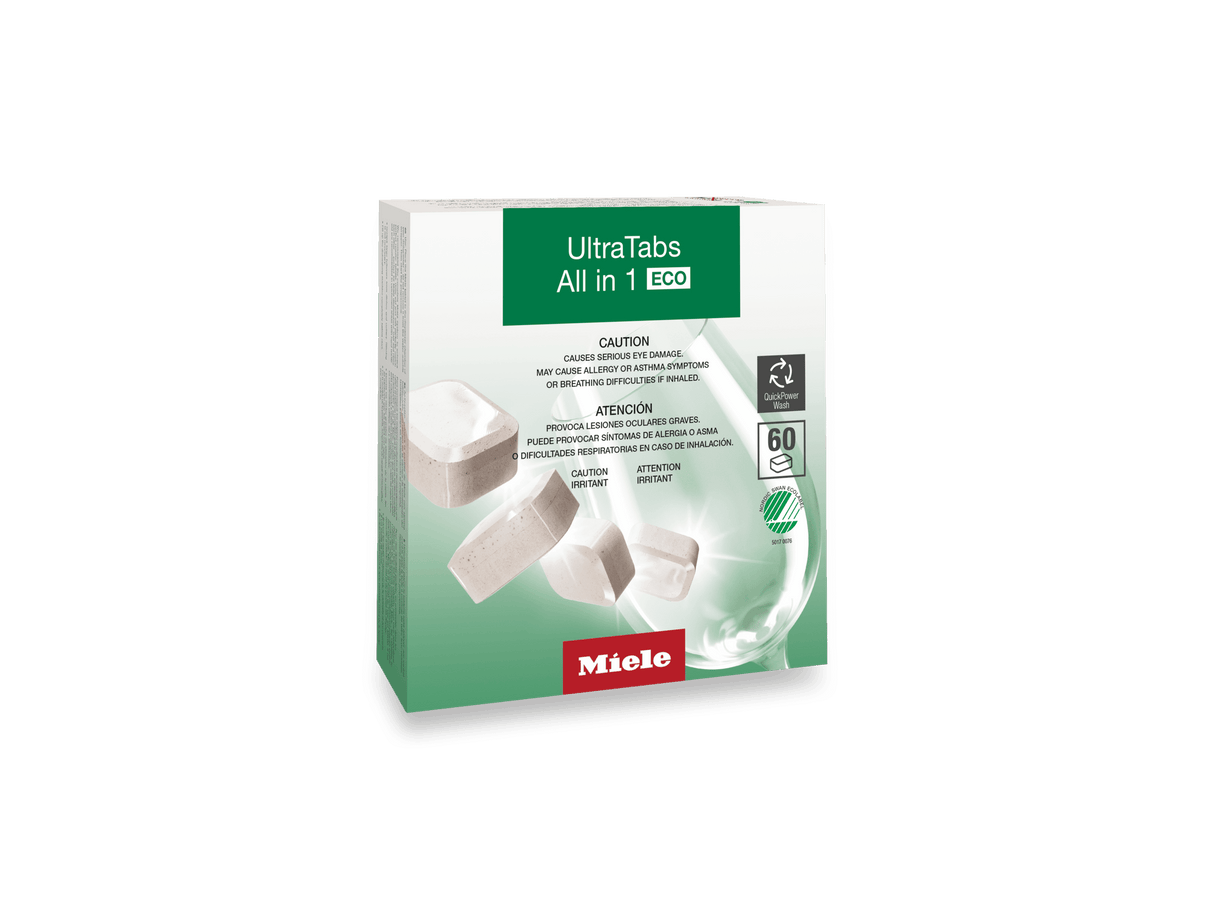 UltraTabs All in 1 ECO, 60 tabs - for best cleaning results, certified with Nordic Swan Ecolabel.