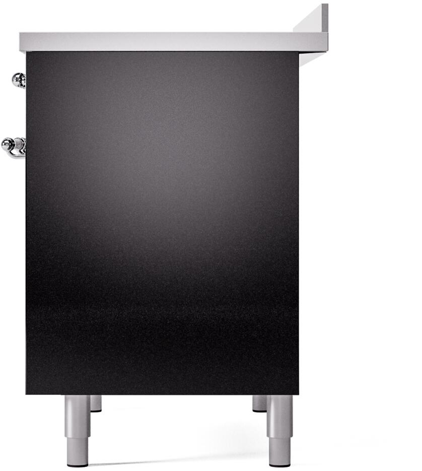 Nostalgie II 40 Inch Electric Freestanding Range in Glossy Black with Chrome Trim