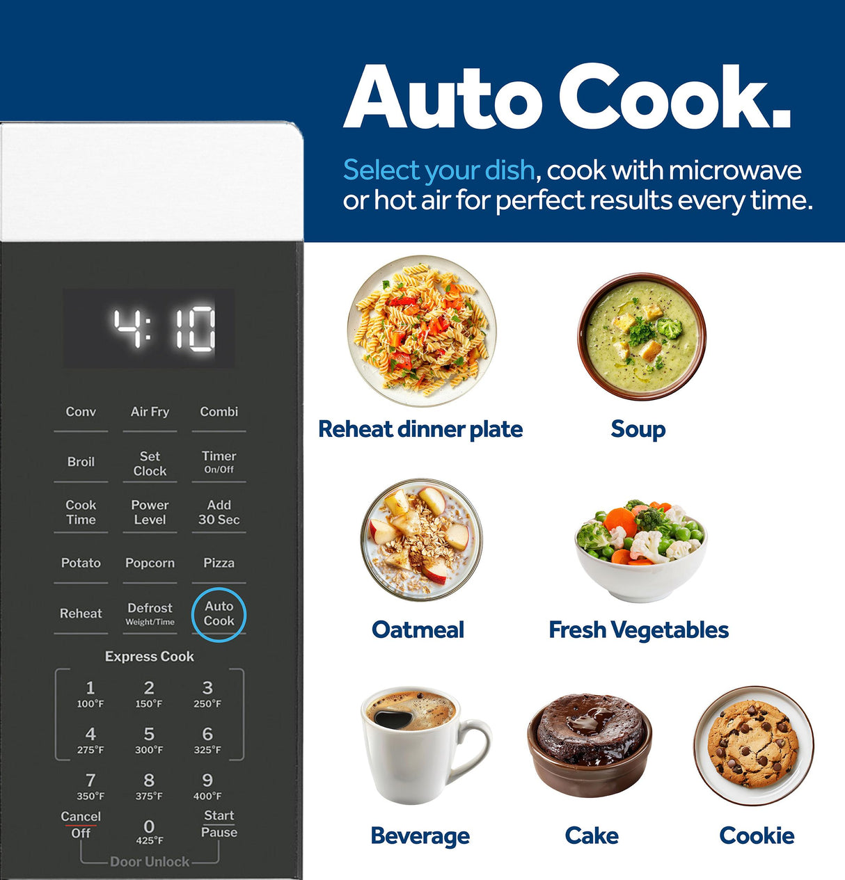 GE® 1.0 Cu. Ft. Capacity Countertop Convection Microwave Oven with Air Fry